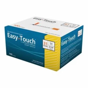 EasyTouch U-100 Insulin Syringes – 31G, 1cc, 5/16" (100 Count)
